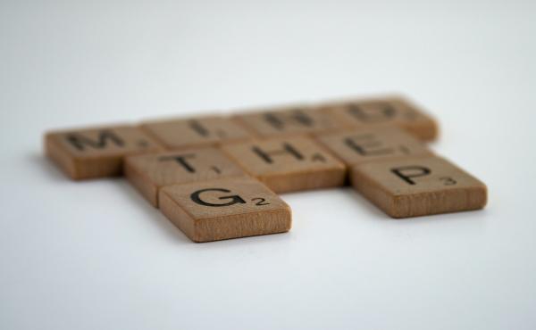 Mind the Gap scrabble tiles