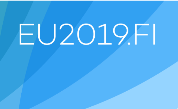 Blue logo saying EU2019