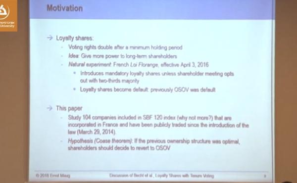 Discussant- Ernst Maug (University of Mannheim Business School)