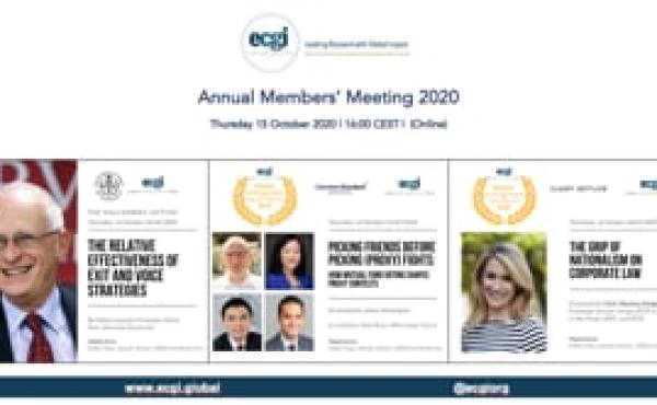 ECGI Working Paper Prize Sessions 2020