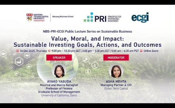 Lecture 8 | NBS-PRI-ECGI Public Lecture Series