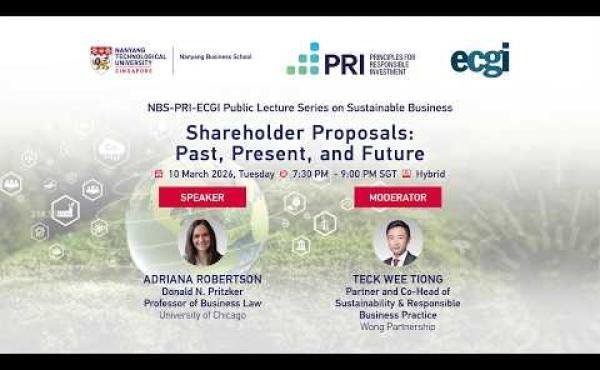 Lecture 11 | NBS-PRI-ECGI Public Lecture Series