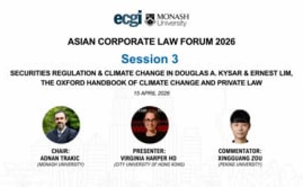 ACLF 2026 | Securities Regulation & Climate Change in Douglas A. Kysar & Ernest Lim, The Oxford Handbook of Climate Change