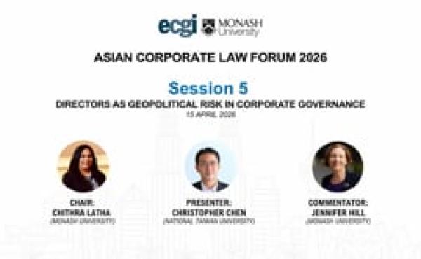 ACLF 2026 | Directors as Geopolitical Risk in Corporate Governance