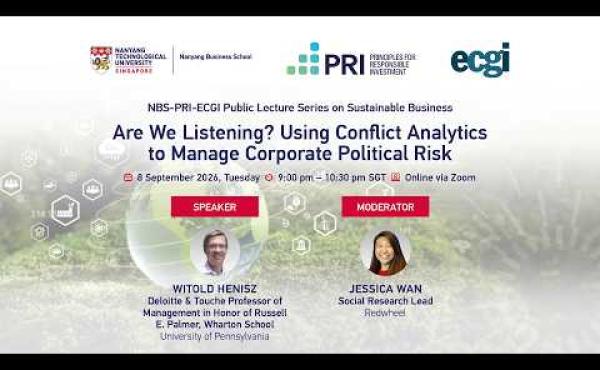 Lecture 14 | NBS-PRI-ECGI Public Lecture Series