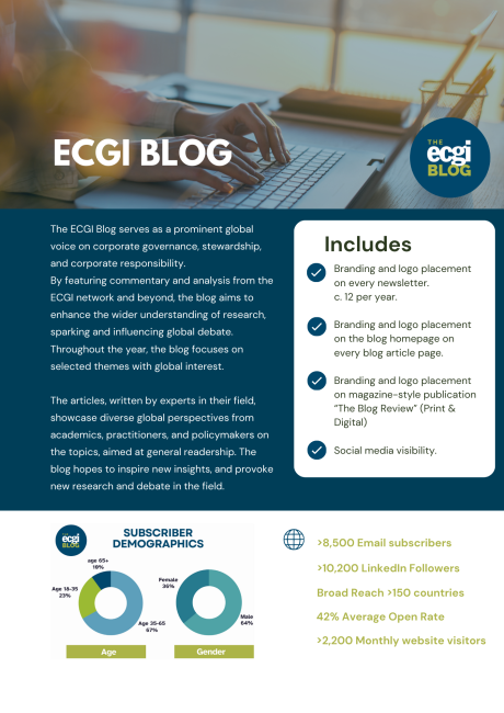 a document proposing sponsorship of the ECGI Blog