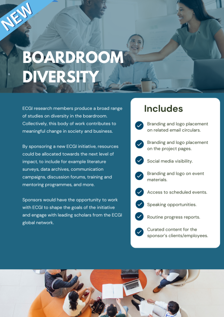 a document proposing sponsorship of ta project on boardroom diversity