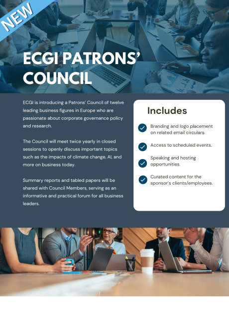 a document proposing sponsorship of the ECGI patrons council
