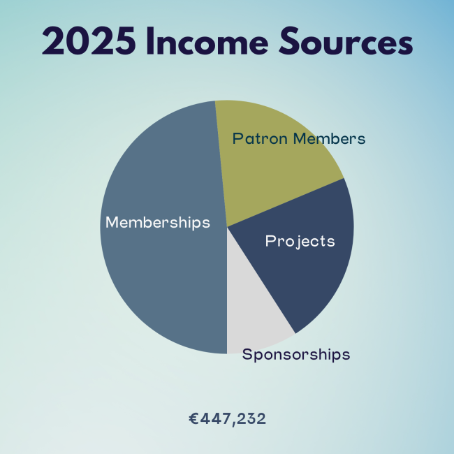 ECGI sources of income pie chart