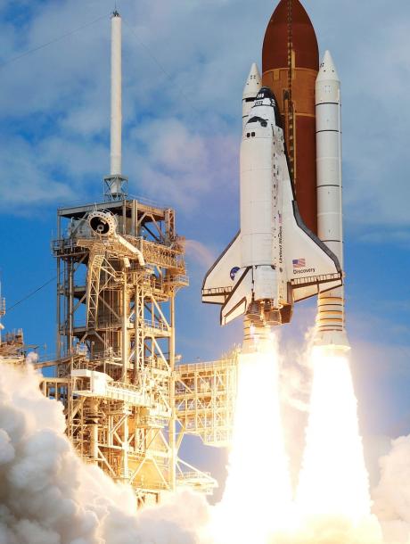 a space shuttle launching