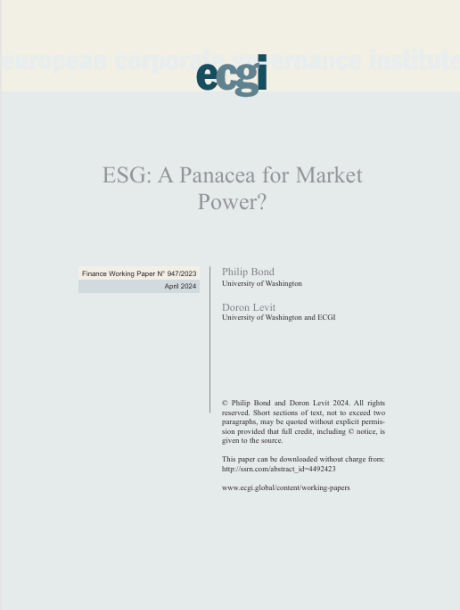 ESG: A Panacea for Market Power