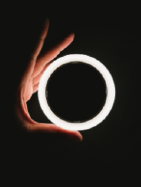 Stock photo circle light and hand