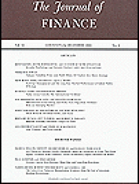 Journal of Finance cover