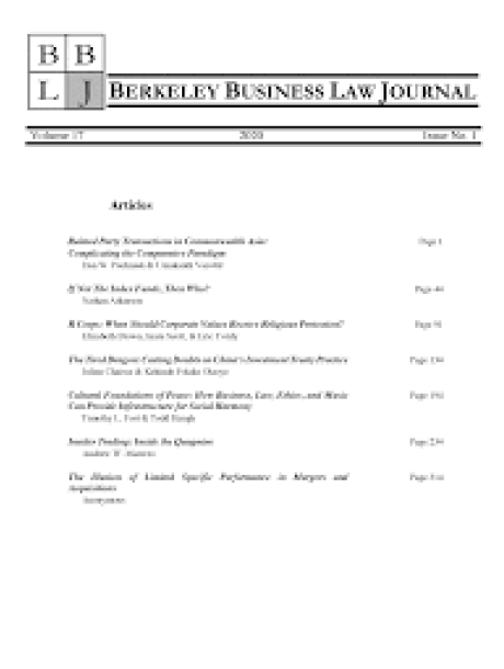 Berkeley Business Law Journal