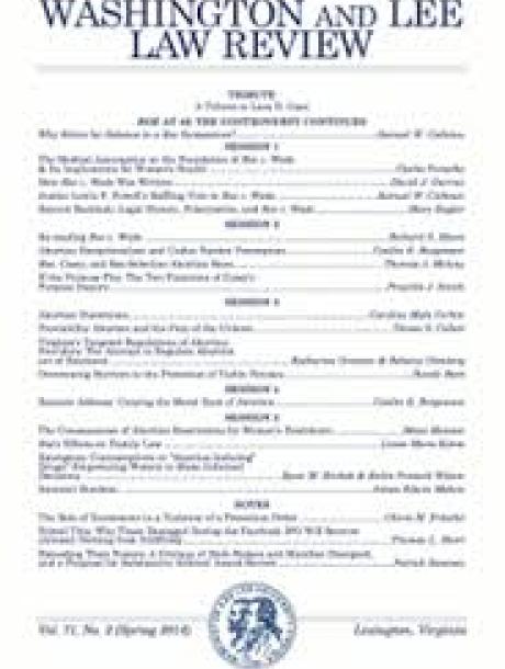 Washington and Lee Law Review