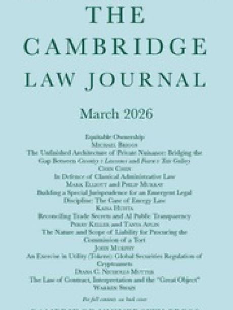 The cambridge law journal cover