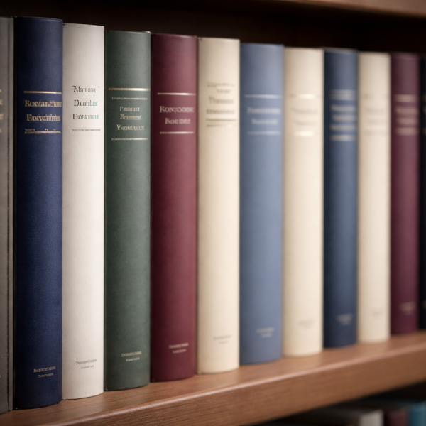 Row of books on a shelf